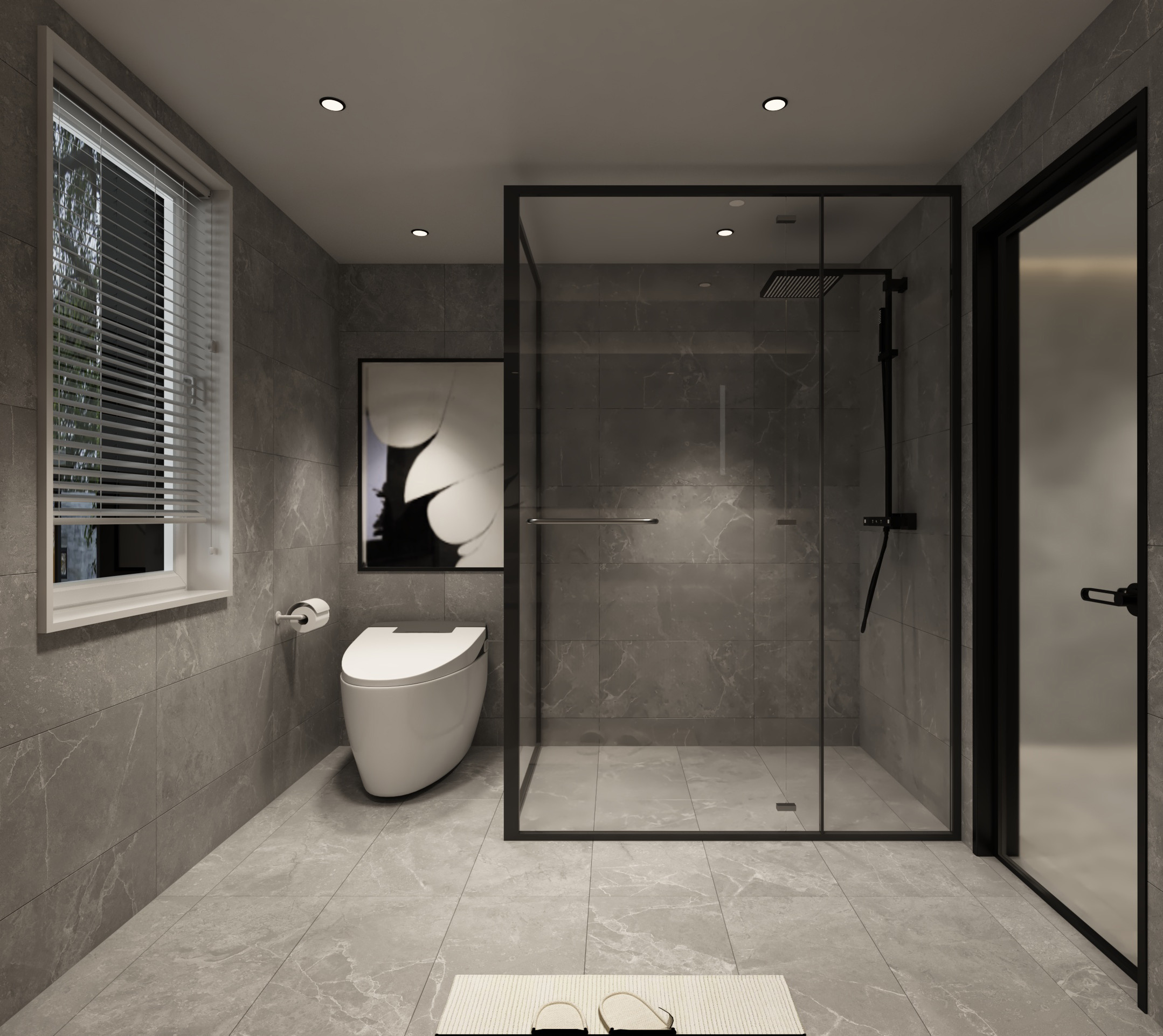 Bathroom with Glass Shower